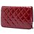 Wallet On Chain Portafoglio con catena Chanel Red CC trapuntato in vernice Brilliant Rosso - vista 2