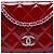 Wallet On Chain Portafoglio con catena Chanel Red CC trapuntato in vernice Brilliant Rosso - vista 6