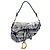 Borsa Saddle in tela Toile de Jouy ricamata blu Dior Blu navy
