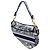 Borsa Saddle in tela Toile de Jouy ricamata blu Dior Blu navy - vista 2