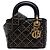 Dior Lady Dior Mini in agnello nero cannage con borchie