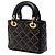 Dior Lady Dior Mini in agnello nero cannage con borchie - vista 2