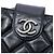 Clutch Chanel Black Quilted Glazed Calfskin Coco Pleats Chain Nero - vista 5