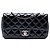 Chanel Blue Paris Salzburg Medium Patent e Goatskin CC Eyelet Flap Blu navy