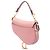 Borsa Saddle Mini in pelle di vitello granulata rosa Dior - vista 2