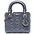 Lady Dior Cannage in agnello iridescente blu mini Blu scuro