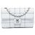 Chanel White Medium Chocolate Bar Lambskin Stitched Flap Bianco