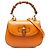 Bamboo Bolsa Gucci Orange Mini em couro de bezerro Web 1947 com alça de bambu Laranja
