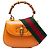 Bamboo Bolsa Gucci Orange Mini em couro de bezerro Web 1947 com alça de bambu Laranja - vista 5
