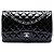 Chanel Black Jumbo Classic Patent Double Flap Nero