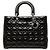 Dior Black Large Patent Cannage Lady Dior Nero