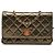 Wallet On Chain Portafoglio con catena Chanel in agnello trapuntato iridescente oro tartan con bottone