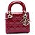 Lady Dior mini in vernice rosso cannage Bordò