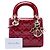 Lady Dior mini in vernice rosso cannage Bordò - vista 7