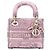 Dior Lady D Lite in tela Toile De Jouy ricamata rosa mini