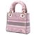 Dior Lady D Lite in tela Toile De Jouy ricamata rosa mini - vista 2