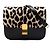 Céline Celine Classic Box in pelle di vitello nera e crine di pony con stampa leopardata, misura Medium Nero
