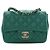 Chanel Green Mini Square Classic Lambskin Single Flap Verde