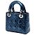 Lady Dior Cannage en cuir de veau métallisé bleu mini - vue 2