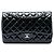 Chanel Blue Jumbo Classic Patent Double Flap Blu navy