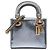 Lady Dior Mini metallizzata in vernice argento Dior
