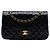 Chanel Black Medium Classic Lambskin Double Flap Nero