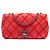 Chanel Red Small Nubuck Diamond Stitch Chain Flap Rosso