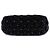 Clutch da polso Chanel Black CC in velluto trapuntato e cristalli Nero - vista 3