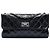 Chanel Black Glazed Crackled Calfskin Mademoiselle Flap