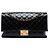 Chanel Black Quilted Crinkled Patent Pagoda Accordion Flap Negro