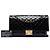 Chanel Black Quilted Crinkled Patent Pagoda Accordion Flap Negro - vista 6