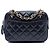 Camera Bolsa de câmera Chanel Black Mini CC em pele de cordeiro acolchoada com bolso e corrente Preto