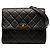 Chanel Black Small Square Quilted Lambskin Straight Single Flap Nero