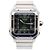Cartier Santos de Cartier LM Automatico WSSA0062 Quadrante Verde Silver hardware