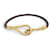 Hermès HERMES JUMBO BRACELET BROWN LEATHER & GOLD METAL 17.5 CM LEATHER BANGLE STRAP  - view 1