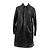 Saint Laurent Giacca lunga in pelle nera Nero