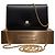 Guy Laroche Pochette negra con cadena dorada y cristales Negro