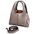 Borsa a tracolla in pelle grigia Coach Marrone Grigio