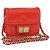 CHANEL Chain Shoulder Wallet Lackleder Orange Gold CC Auth 130637 Golden