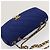 CHANEL Diana Matelasse Chain Shoulder Bag Canvas Blue Gold CC Auth 70391SAM D'oro - vista 6
