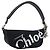 Chloé Borsa a tracolla Chloe in tela nero argento Auth bs33468
