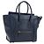 Céline Borsa CELINE Luggage Micro Shopper in pelle blu navy e oro Auth 184734V D'oro