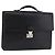 Borsa Business CARTIER in pelle nera argento Auth 184924 Nero