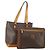 Céline Clutch CELINE Macadam Canvas PVC Pelle 2 Set Marrone Auth ti3985