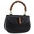 Borsa a mano GUCCI Bamboo in pelle nera e oro 000 01 0633 Auth 184960V Nero D'oro