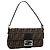 FENDI Zucca Canvas Mamma Baguette Shoulder Bag Black Brown Auth 185659SAM Marrone Nero
