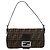 FENDI Zucca Canvas Mamma Baguette Shoulder Bag Black Brown Auth 185659SAM Marrone Nero - vista 13