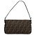 FENDI Zucca Canvas Mamma Baguette Shoulder Bag Black Brown Auth 185659SAM Marrone Nero - vista 2