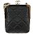 CHANEL Pochette à bandoulière Chain Evening Bag en peau d'agneau Noir Or CC Auth 184385SV Doré - vue 2