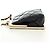 CHANEL Pochette à bandoulière Chain Evening Bag en peau d'agneau Noir Or CC Auth 184385SV Doré - vue 4